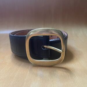 Vintage Coach Black leather and Brass belt